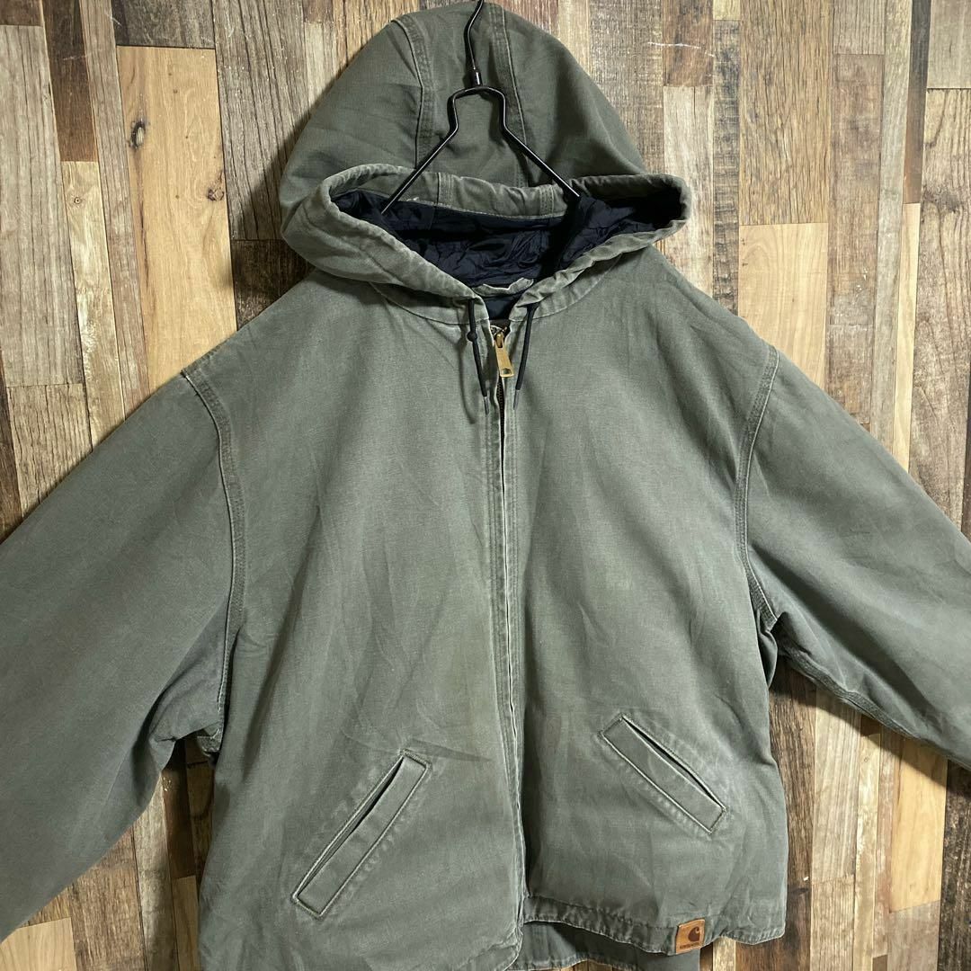 Carhartt アクティブジャケットモスグリーン 2XL 古着 Carhartt アクティブジャケットモスグリーン 2XL 古着