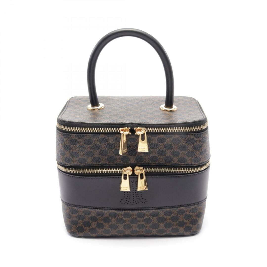 CELINE - セリーヌ CELINE マカダム ハンドバッグ バッグ PVCコーティングキャンバス レザー レディース ブラック系 / ブラウン系 【中古】