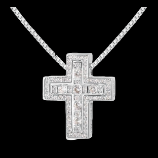 【N002】ネックレス　メンズ　ゴールド　シルバー　クロス　おしゃれ　アクセサリ(ネックレス)