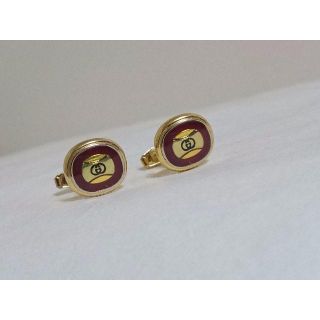 グッチ(Gucci)の正規 GUCCI グッチ ヴィンテージ GGロゴラウンドカフス ゴールド×レッド(カフリンクス)