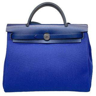 エルメス(HERMES)の　エルメス HERMES エールバッグジップPM B刻 ブルー シルバー金具  トワル レディース ショルダーバッグ(ショルダーバッグ)