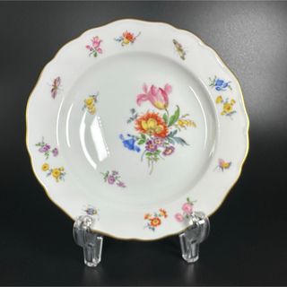 MEISSEN - 未使用 マイセン自然主義 花 蝶 虫5つ花 ケシプレート MEISSEN - 未使用 マイセン自然主義 花 蝶 虫5つ花 ケシプレート