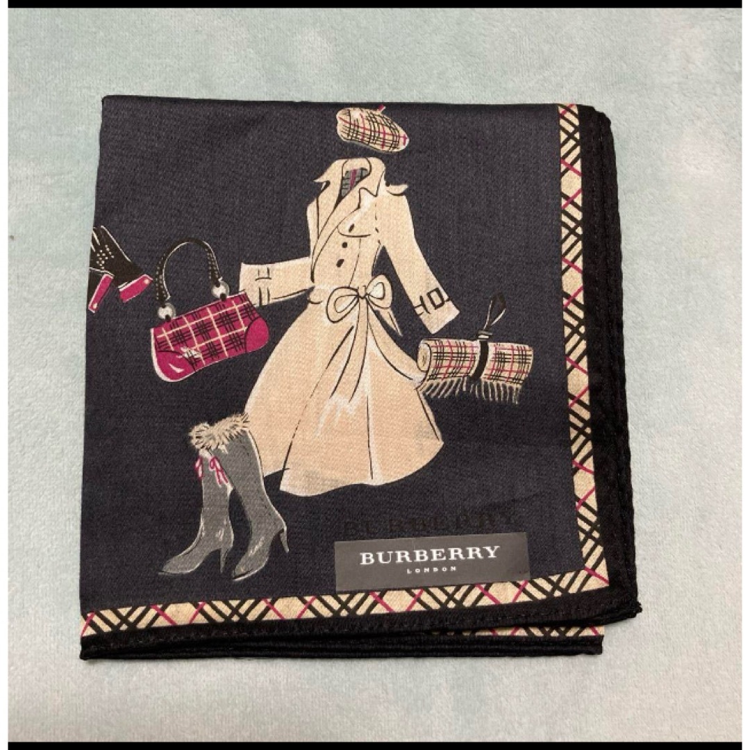 BURBERRY - 希少品 BURBERRY ハンカチ ファッションイラスト柄 BURBERRY - 希少品 BURBERRY ハンカチ ファッションイラスト柄