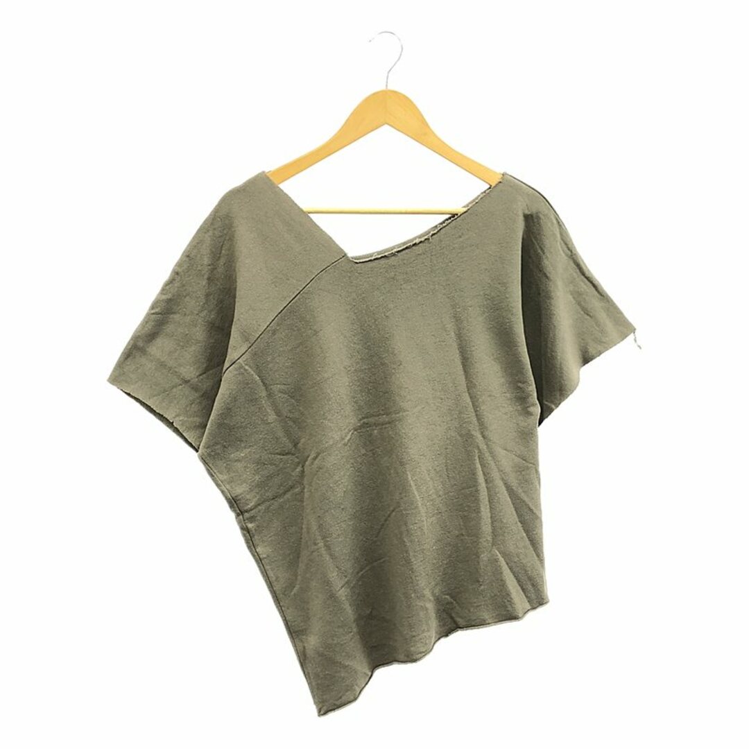 A.F. Vandevorst / A.F.ヴァンデヴォースト | カットオフ スウェット プルオーバー | S | カーキ | レディース レディースのトップス(トレーナー/スウェット)の商品写真