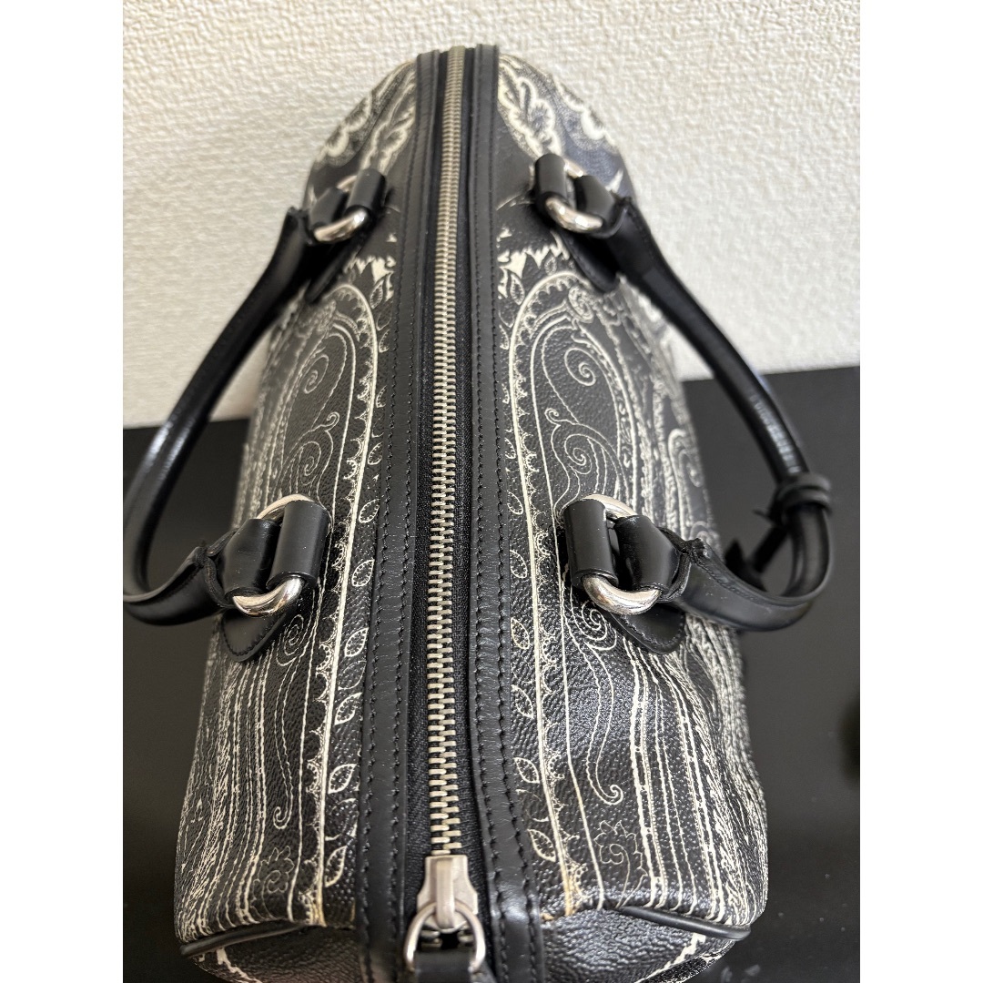 ❤️ETRO ❤️エトロ ペイズリー柄 ボストンバッグ黒南京錠角