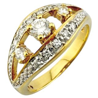 ミキモト(MIKIMOTO)のミキモト リング 指輪 11号 18金 K18イエローゴールド ダイヤモンド レディース MIKIMOTO  中古(リング(指輪))