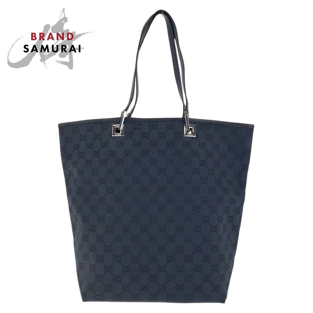 美品 GUCCI グッチ ブラック 黒 シルバー金具 GGキャンバス /レザー 31243 トートバッグ ショルダーバッグ レディース 500336 【中古】