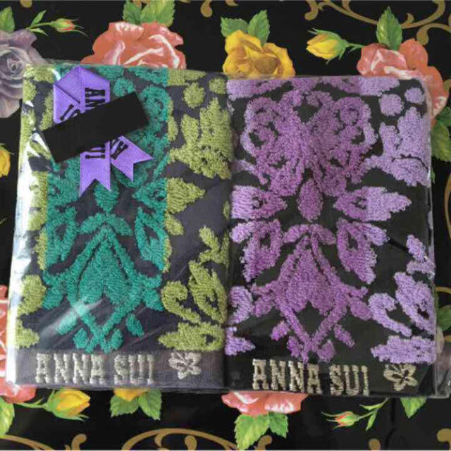 ANNA SUI(アナスイ)の新品 ANNA SUI 今治ウォッシュタオル 2枚セット レディースのファッション小物(ハンカチ)の商品写真