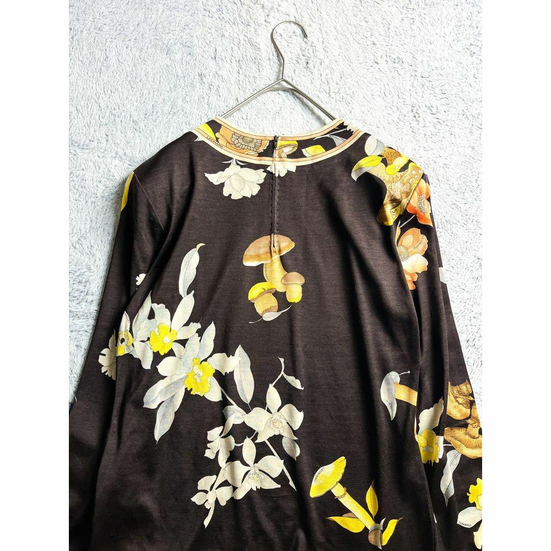 LEONARD】レオナール ウールシルク混 花きのこ柄 トリム LEONARD】レオナール ウールシルク混 花きのこ柄 トリム