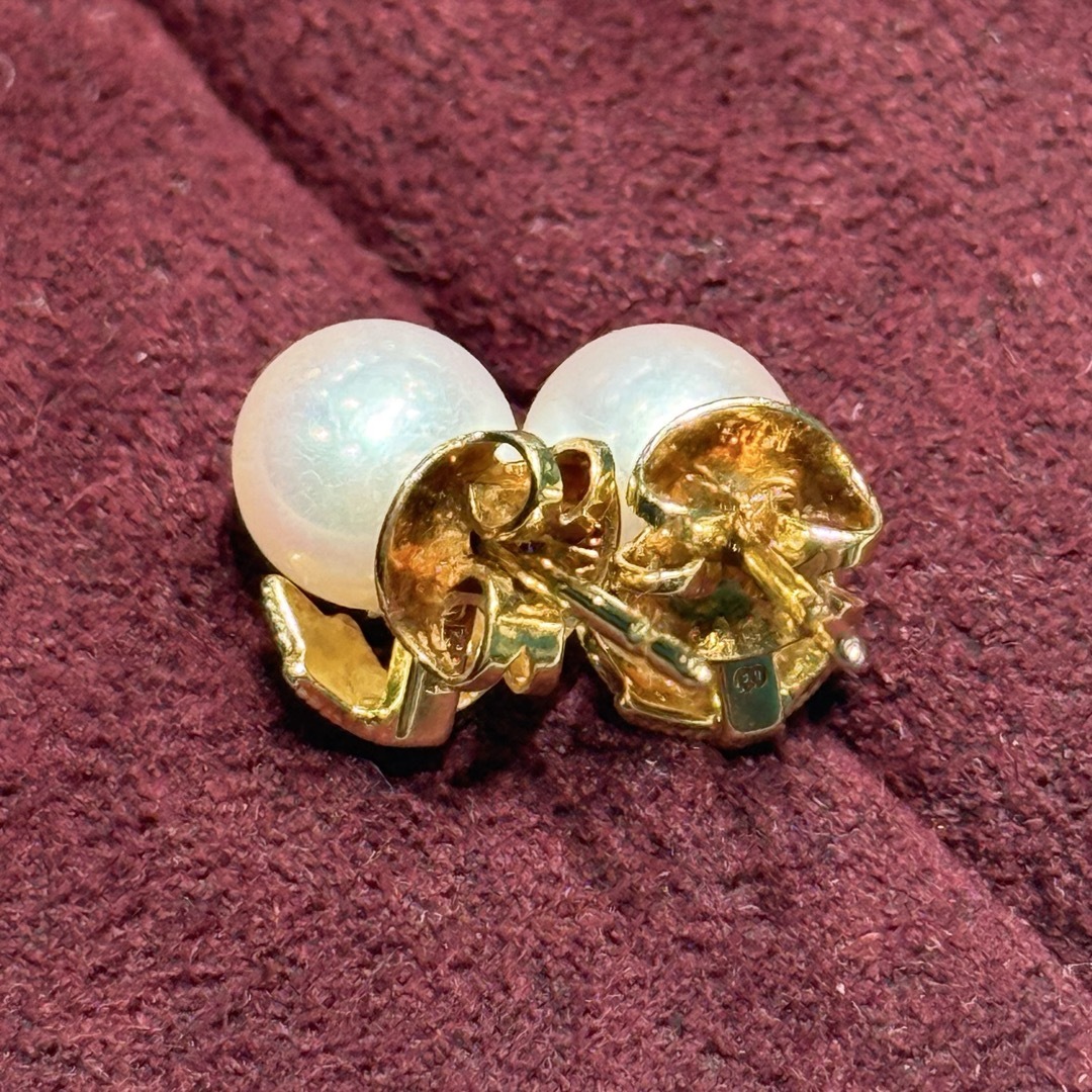 MIKIMOTO - MIKIMOTOミキモト K18 月桂樹 パール6.5㎜ ピアスの MIKIMOTO - MIKIMOTOミキモト K18 月桂樹 パール6.5㎜ ピアスの