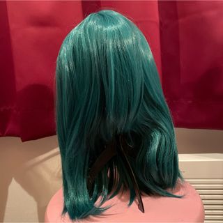 富士達コスプレウィッグアクアグリーンミディアム耐熱毛量多目(ウィッグ)