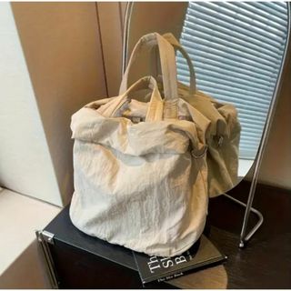 【トートバッグ / 多収納‼️】ベージュ ショルダーバッグ 斜めがけバッグ(ショルダーバッグ)