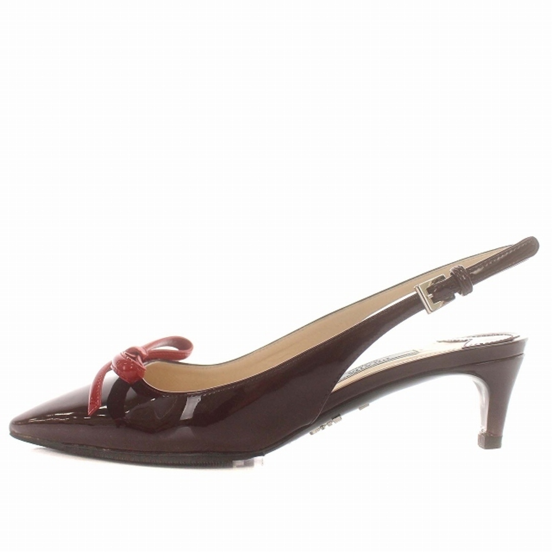 Prada プラダ ボルドー ヒール ハイヒール パンプス リボン 革 Prada プラダ ボルドー ヒール ハイヒール パンプス リボン 革