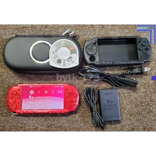 ☆[C]SONY PSP-3000本体レッド + メモリースティックDuo2GB(携帯用ゲーム機本体)