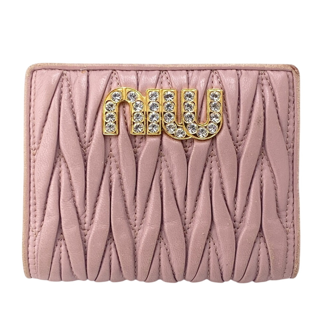 MIU MIU - ミュウミュウ MIUMIU 二つ折り財布 マテラッセ ライン MIU MIU - ミュウミュウ MIUMIU 二つ折り財布 マテラッセ ライン