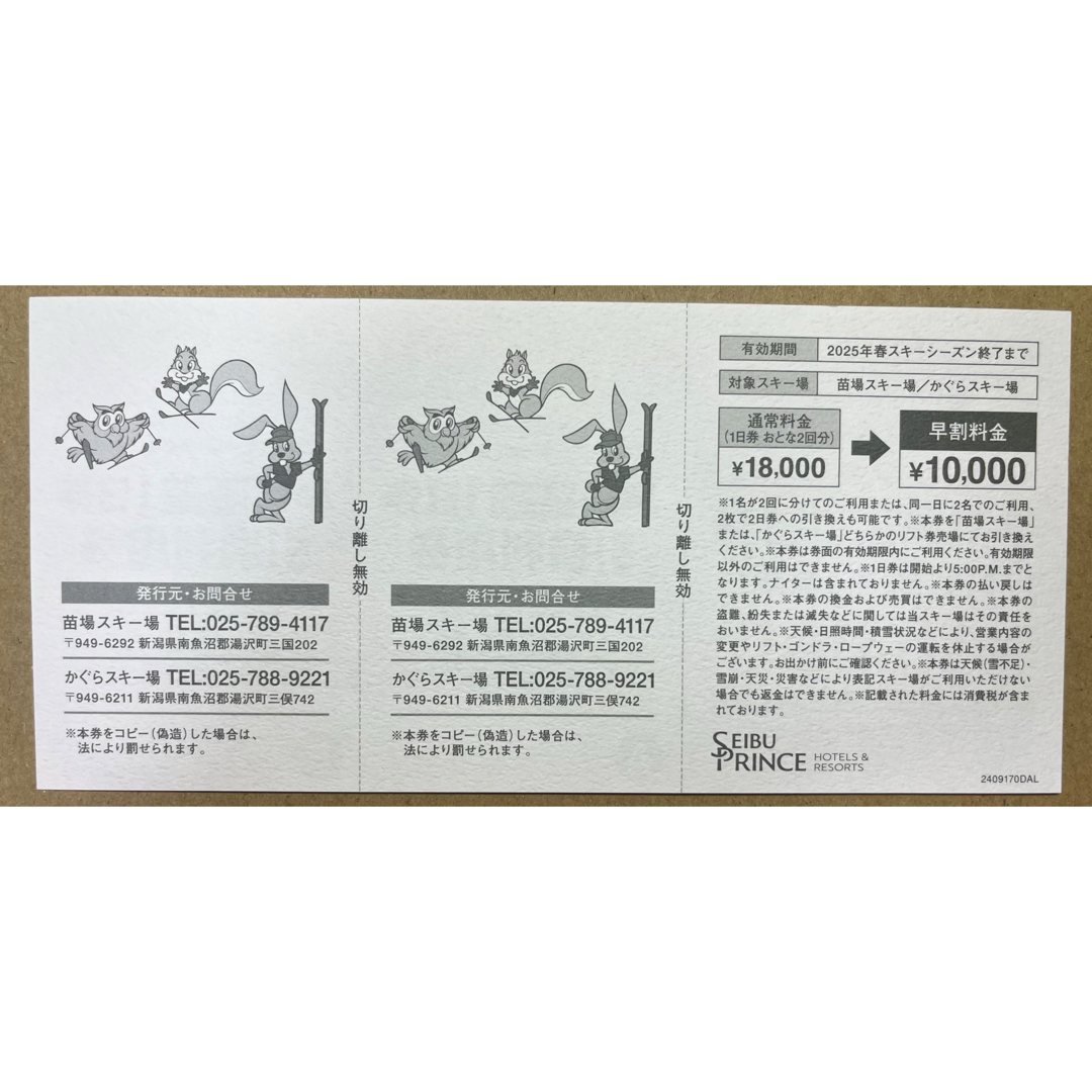 苗場・かぐらスキー場 共通リフト券 - メルカリ