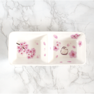 桜食器🌸お花見を楽しむハリネズミの仕切り皿・エサ皿・おやつ皿・ご飯皿(その他)