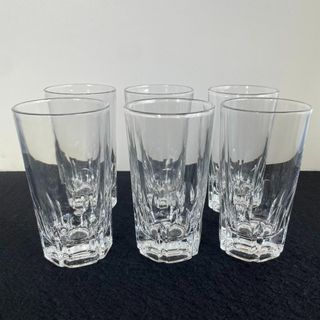 イシヅカガラス(石塚硝子)の未使用 アデリア アルスター 石塚硝子 6個 花型底 カット グラス コップ(グラス/カップ)