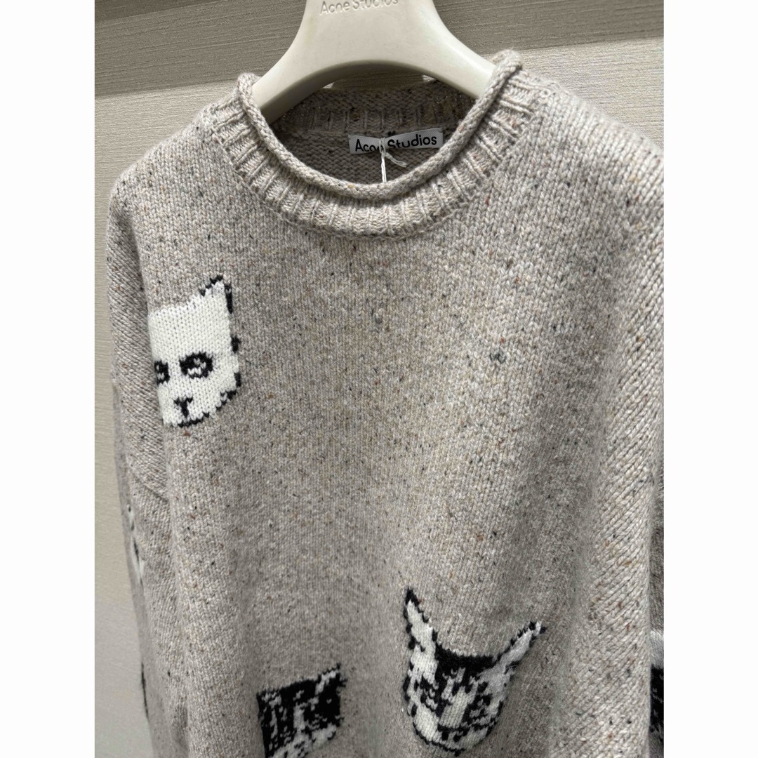 Acne StudiosキャットジャガードニットLサイズの通販 by KURO Acne StudiosキャットジャガードニットLサイズの通販 by KURO