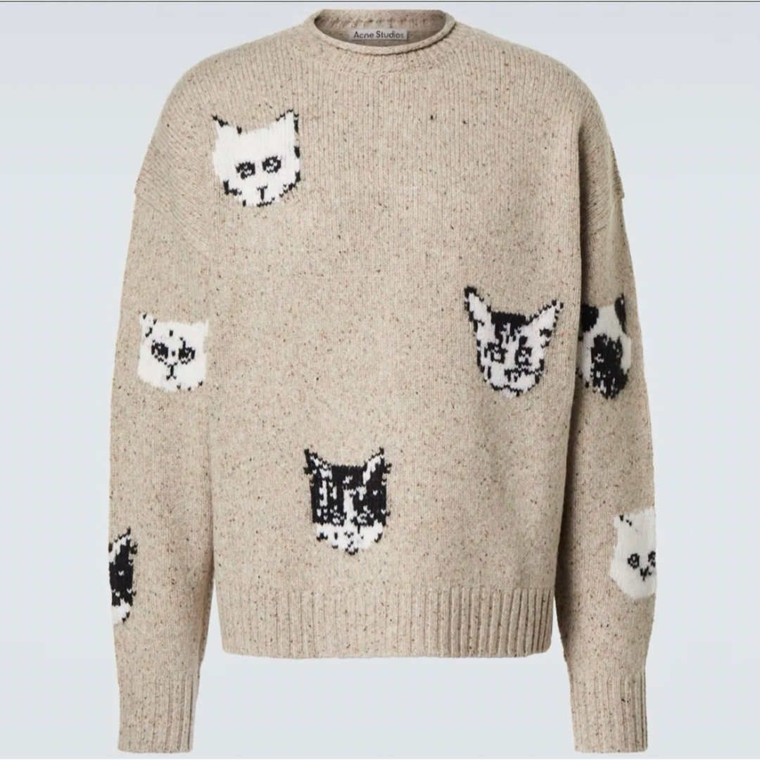 Acne StudiosキャットジャガードニットLサイズの通販 by KURO Acne StudiosキャットジャガードニットLサイズの通販 by KURO