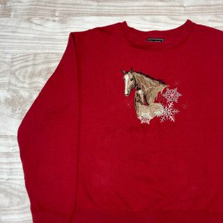【Bit&Bridle】馬刺繍　トレーナー　Lサイズ(トレーナー/スウェット)