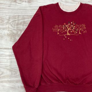 【Decorated originals】レイヤードネック　刺繍　トレーナー(トレーナー/スウェット)