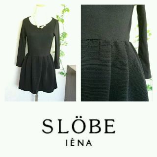 スローブイエナ(SLOBE IENA)のIENA SLOBE ドッキング ワンピース 黒(ミニワンピース)