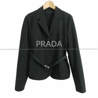 PRADA - 美品 PRADA ポリエステル 比翼ボタン ミドル丈 PRADA - 美品 PRADA ポリエステル 比翼ボタン ミドル丈