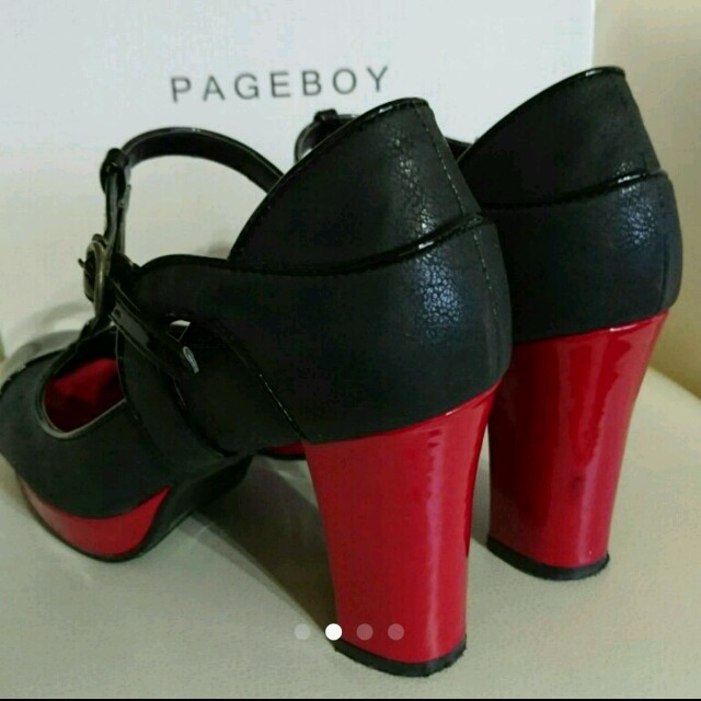 PAGEBOY(ページボーイ)のPAGEBOYチャンキーヒールTストラップパンプスsizeM レディースの靴/シューズ(ハイヒール/パンプス)の商品写真