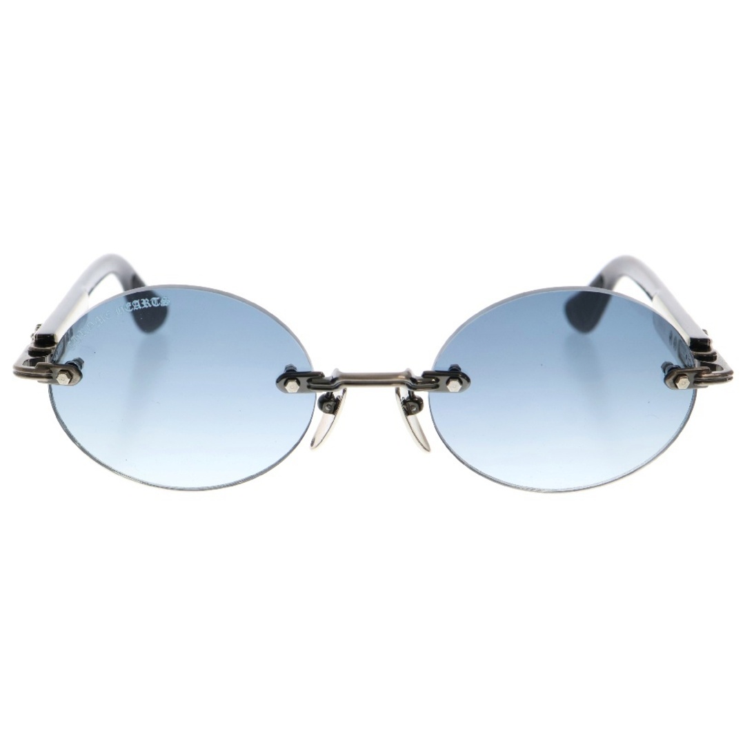 Chrome Hearts - CHROME HEARTS クロムハーツ DEEPIII フローラルクロ スリムレス サングラス ホワイト/ネイビー