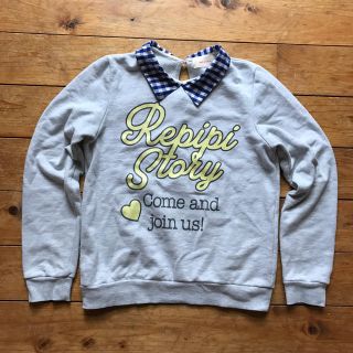 レピピアルマリオ(repipi armario)の値下げ☆レピピアルマリオ☆襟付きスウェット S トレーナー(Tシャツ/カットソー)