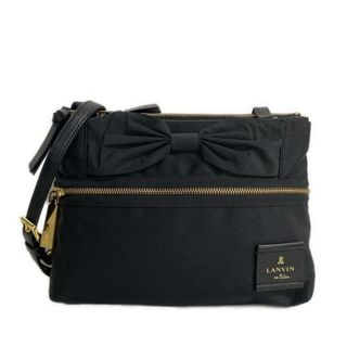 ランバンオンブルー(LANVIN en Bleu)のLANVIN en Bleu(ランバンオンブルー) ショルダーバッグ - 黒 リボン/斜めがけ レザー(ショルダーバッグ)