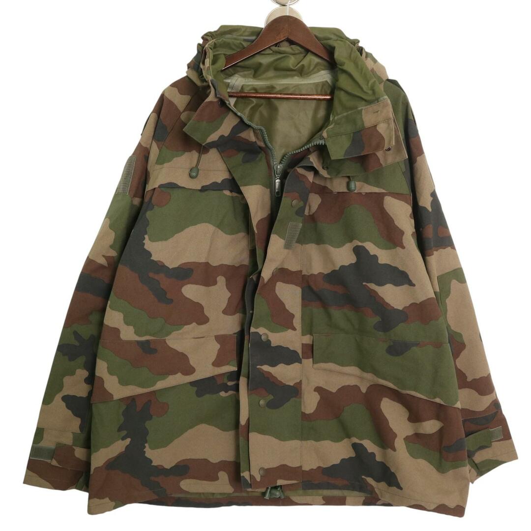 00年代 フランス軍 ウォータープルーフ フィールドパーカー ユーロ ミリタリー CCEカモ グリーン (メンズ 128L) 中古 古着 A3858