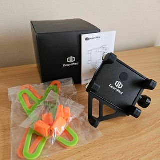 スマホホルダー バイク 自転車 三重保護 錆びにくい シリコンストラップ付き(その他)