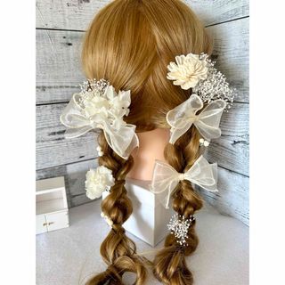 髪飾りドライフラワー和装＊袴ヘアピン卒業式結婚式成人式＊ヘアパーツ＊リボンリボン(ヘアピン)