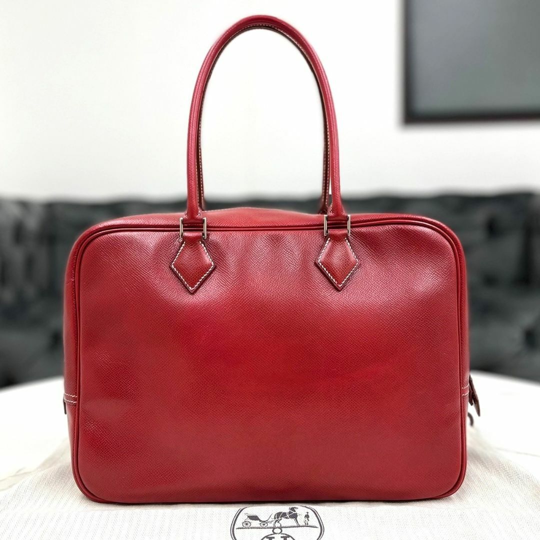 HERMES - エルメス プリュム32 クシュベル 赤 シルバー金具 HERMES - エルメス プリュム32 クシュベル 赤 シルバー金具