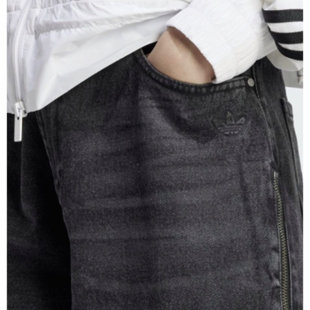 adidas - adidas DENIM ZIP PANT ジップ デニム 25 パンツ 黒の adidas - adidas DENIM ZIP PANT ジップ デニム 25 パンツ 黒の