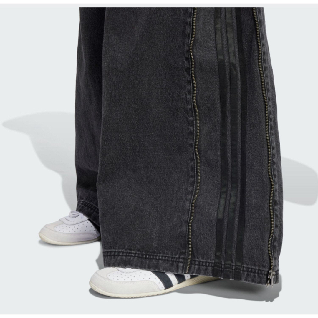 adidas - adidas DENIM ZIP PANT ジップ デニム 25 パンツ 黒の adidas - adidas DENIM ZIP PANT ジップ デニム 25 パンツ 黒の