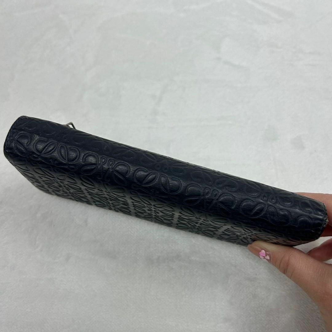 LOEWE - E510 ロエベ リピート アナグラム レザー 型押し 長財布 LOEWE - E510 ロエベ リピート アナグラム レザー 型押し 長財布