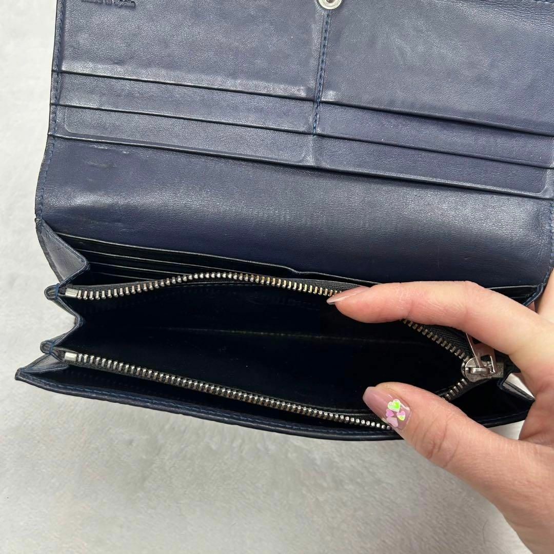 LOEWE - E510 ロエベ リピート アナグラム レザー 型押し 長財布 LOEWE - E510 ロエベ リピート アナグラム レザー 型押し 長財布