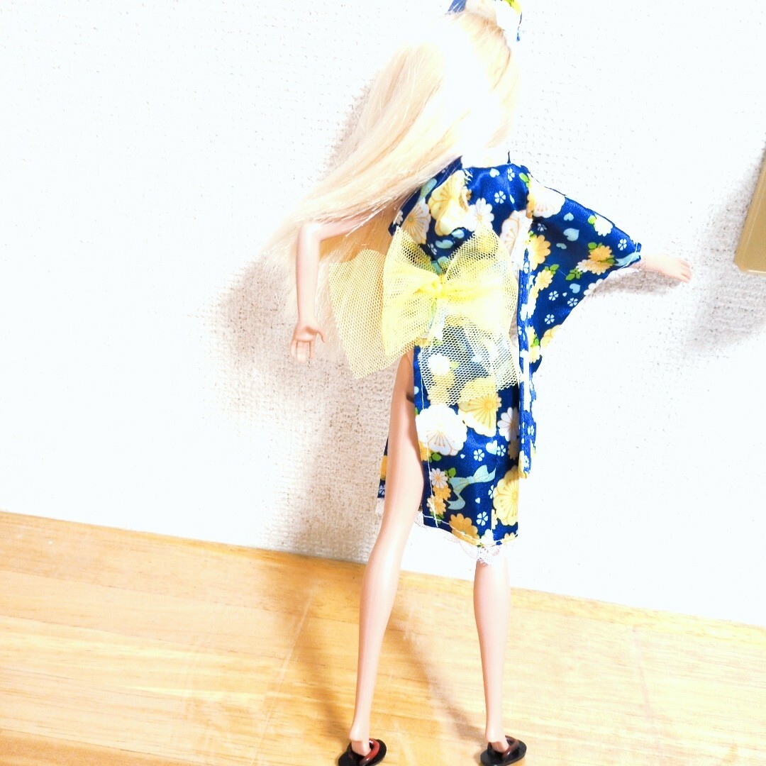 ♥️バービー服❤️着物ダンサー5点セットブルー袖あり2502131★送料無料★即 ハンドメイドのぬいぐるみ/人形(人形)の商品写真