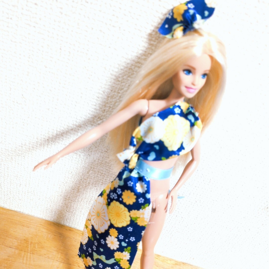 ♥️バービー服❤️着物ダンサー4点セットブルーセパレート2502132★送料無料 ハンドメイドのぬいぐるみ/人形(人形)の商品写真