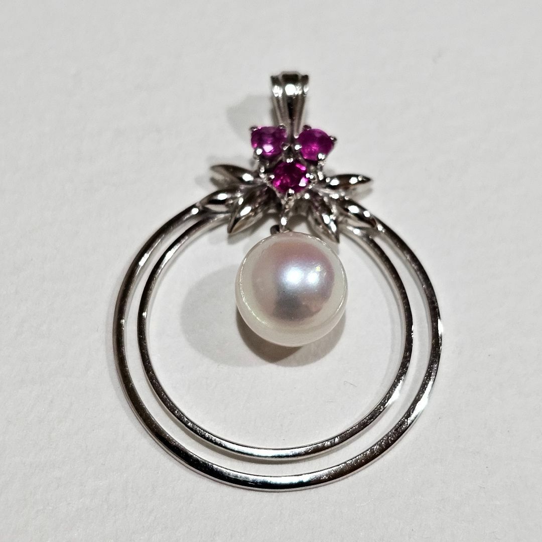 TASAKI - 1459 タサキパールルビーネックレストップK14WG TASAKI - 1459 タサキパールルビーネックレストップK14WG