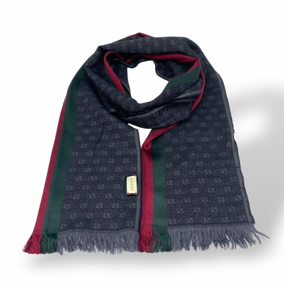 GUCCI - GUCCI グッチ マフラー ストール GG柄 シェリーライン GUCCI - GUCCI グッチ マフラー ストール GG柄 シェリーライン