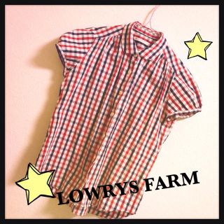 ローリーズファーム(LOWRYS FARM)の値下げ！パフスリーブ☆チェックシャツ(シャツ/ブラウス(半袖/袖なし))