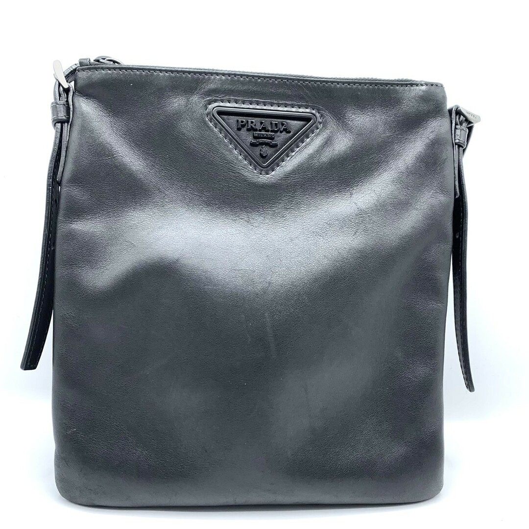 PRADA - プラダ レザー ショルダーバッグ ブラック ABランク 中古