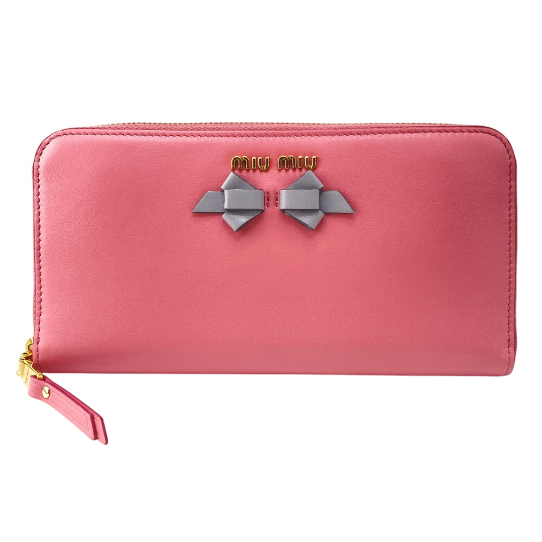 MIU MIU - ミュウミュウ MIUMIU 長財布 リボン ラウンド MIU MIU - ミュウミュウ MIUMIU 長財布 リボン ラウンド