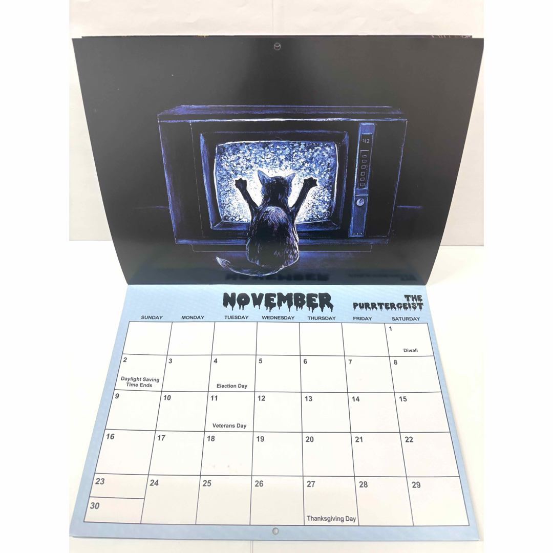 【新品】怖い猫　カレンダー　SCAREDY CATS 2025 CALENDAR エンタメ/ホビーの雑誌(生活/健康)の商品写真
