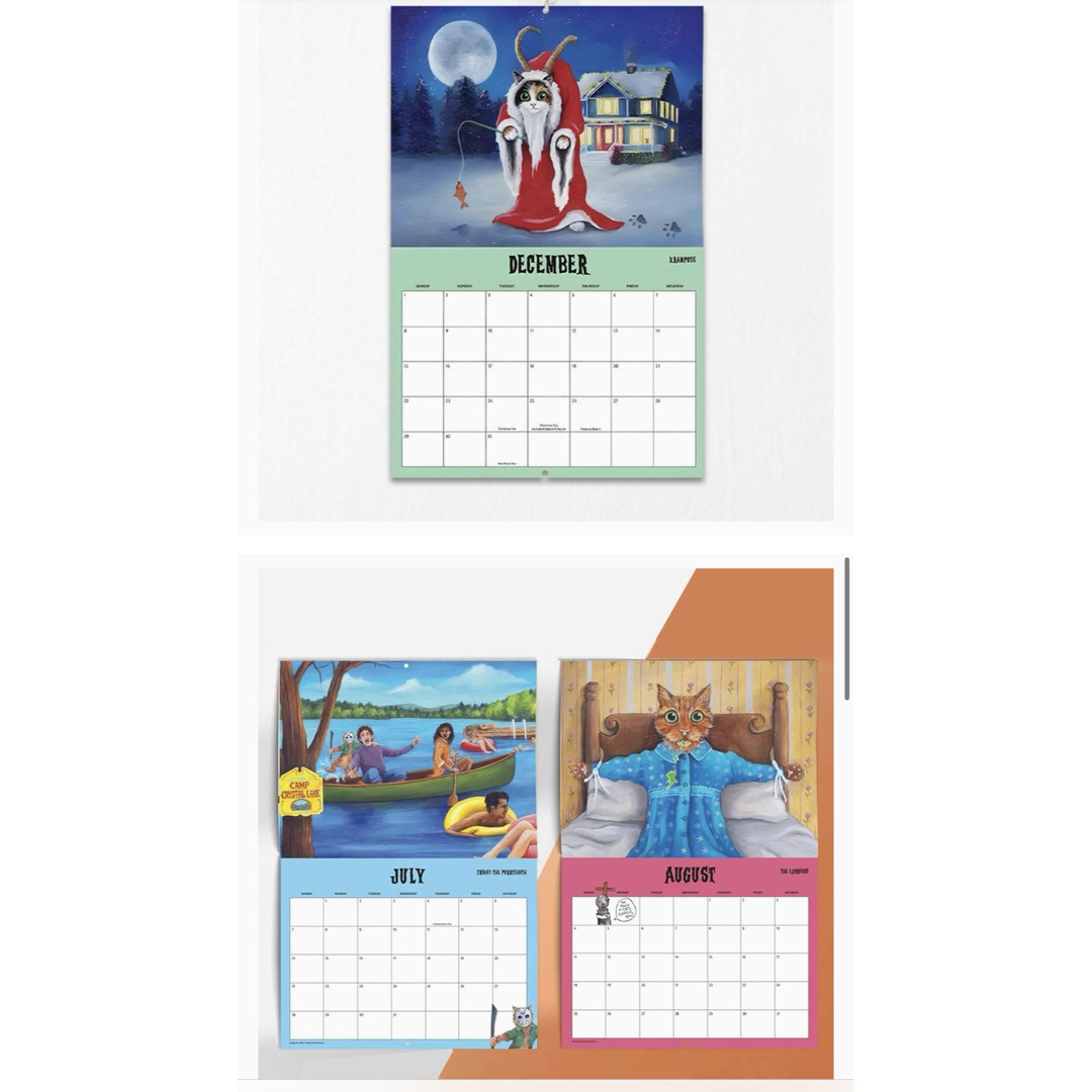 【新品】怖い猫　カレンダー　SCAREDY CATS 2025 CALENDAR エンタメ/ホビーの雑誌(生活/健康)の商品写真