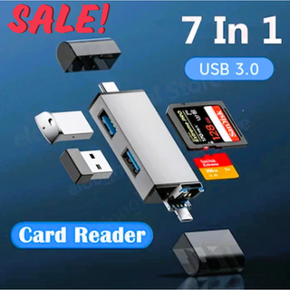J506【新品】マルチカードリーダー 7-in-1 microSD シルバー(PC周辺機器)